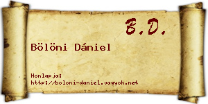 Bölöni Dániel névjegykártya